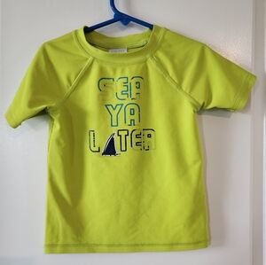 4t yellow green Floatimini "Sea Ya Later" rashguard swimshirt Vacation Summer
